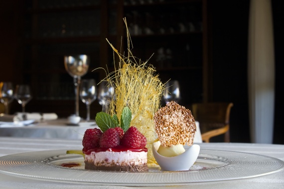 Postre en el restaurante del hotel Swiss Moraira
