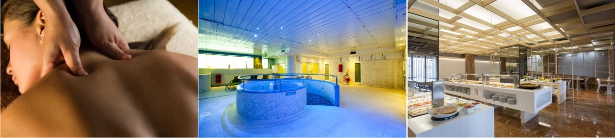 Una pareja disfrutando de la cena después del Spa en Olympia Alboraya 